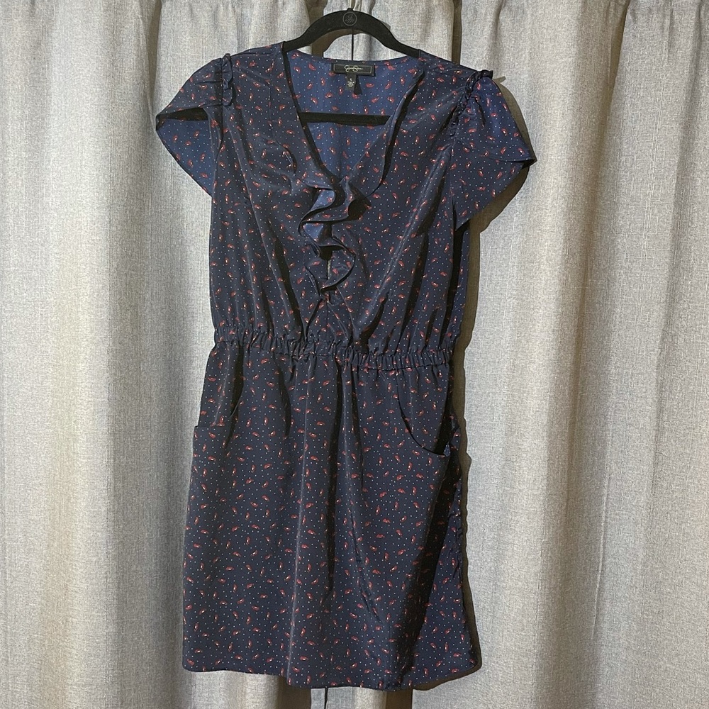Jessica Simpson blue dress with red heels